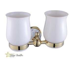 מחזיק כוס כפולה זהב-לבן מסדרת PALACE