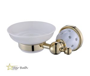 מחזיק לסבון קשיח סבוניה זהב-לבן מסדרת PALACE