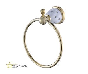 מתלה טבעת למגבת זהב-לבן מסדרת PALACE