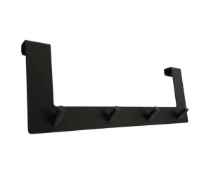 קולב על דלת לתלייה רביעיה ללא קידוח 2 ס״מ שחור מט