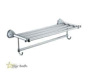 מדף מגבות ניקל לבן מסדרת PALACE