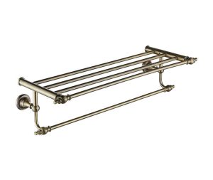 מדף מגבות 65 ס״מ מסדרת TOHAR בגוון ברונזה