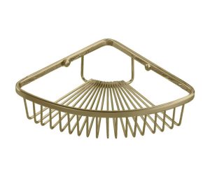 רשת מעוגלת פינתית למקלחת בגוון ברונזה