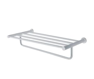 מדף מגבות לאמבטיה מסדרת LEO בגוון לבן 60 ס״מ