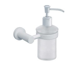 מתקן לסבון נוזלי לקיר האמבטיה מסדרת LEO בגוון לבן