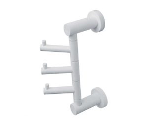 קולב שלישיה לתליית מגבות אמבטיה מסדרת LEO בגוון לבן