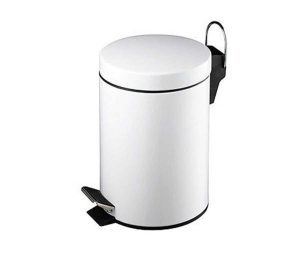 פח אשפה עגול 3 ליטר לאמבטיה סגירה שקטה בגוון לבן