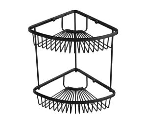 רשת מעוגלת פינתית למקלחת דו קומתית בגוון שחור מט