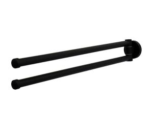 מתלה מגבות דו זרועי נע 40 ס״מ בגוון שחור מט