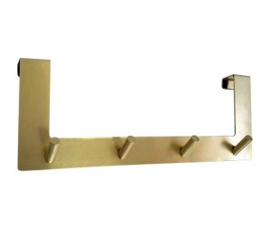 קולב על דלת לתלייה רביעיה ללא קידוח 2 ס״מ בגוון זהב מט