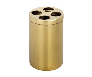 כוס למברשות שיניים עגולה זהב מט