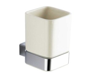 כוס מברשות שיניים לקיר מסדרת ROME כרום מבריק