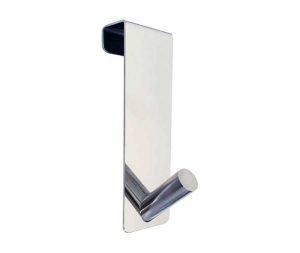 קולב על דלת לתלייה ללא קידוח 2 ס״מ בגוון ניקל מבריק