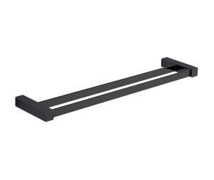 מוט כפול למגבות אמבטיה 60 ס״מ מסדרת ROME בגוון שחור מט