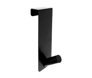 קולב על דלת לתלייה ללא קידוח 2 ס״מ בגוון שחור מט