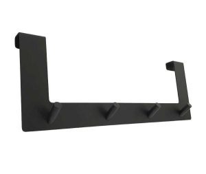 קולב על דלת לתלייה רביעיה ללא קידוח 4 ס״מ בגוון שחור מט