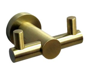 קולב זוגי לתליית מגבות אמבטיה מסדרת LEO ברונזה