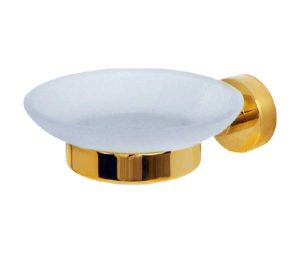 מחזיק סבוניה זכוכית מסדרת ROSE זהב מבריק