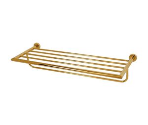 מדף מגבות מסדרת ROSE זהב מבריק באורך 60 ס״מ