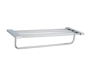 מדף מגבות מסדרת SILVER ניקל מבריק באורך 60 ס״מ