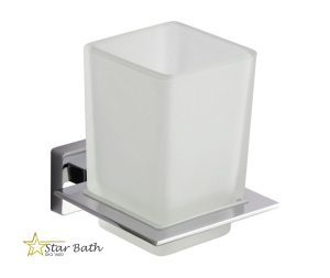 כוס למברשות שיניים ריבוע מסדרת AMPOLI ניקל מבריק