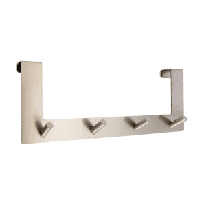 קולב על דלת לתלייה רביעיה ללא קידוח 2 ס״מ ניקל מוברש