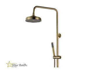 מוט פינוק יוקרתי רטרו עם מזלף מיקרופון בגוון ברונזה