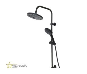 מוט פינוק למקלחת מתכוונן בגוון שחור מט