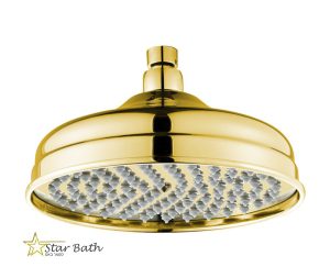 ראש גשם עגול יוקרתי 20 ס״מ רטרו זהב מבריק