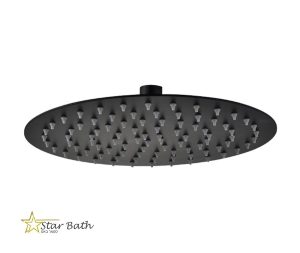 ראש מקלחת עגול 30 ס״מ אטלנטיק שחור מט