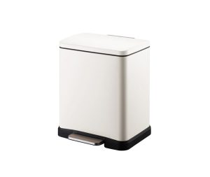 פח אשפה מלבני 20 ליטר לבן טריקה שקטה