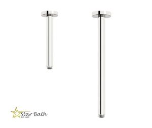 זרוע תקרתית עגולה 20 ס"מ לראש מקלחת ניקל מבריק BRASS