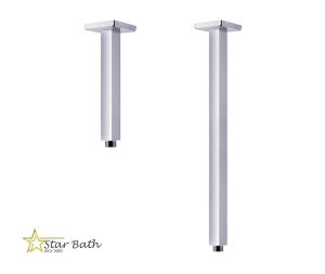 זרוע תקרתית מרובעת 20 ס"מ לראש מקלחת ניקל מבריק BRASS