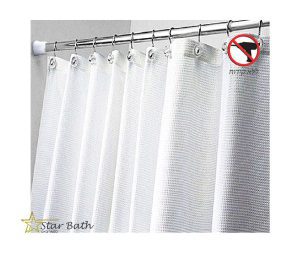 מוט וילון לאמבטיה מתכוונן במגוון מידות בגוון ניקל מבריק