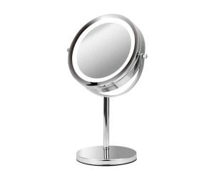 מראה מגדילה פי 7 עם תאורה דו צדדית שולחנית