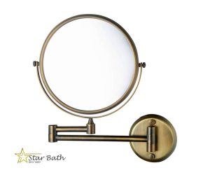 מראה מגדילה פי 7 לקיר דו צדדית בסיס עגול BRONZE ברונזה