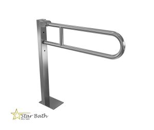 ידית אחיזה מתרוממת לקיר עם רגל תומכת רצפתית נירוסטה