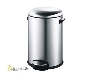 פח אשפה עגול למטבח 20 ליטר מוברש סגירה שקטה