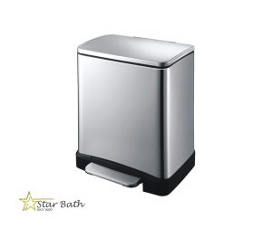 פח אשפה מלבני למטבח 20 ליטר מוברש טריקה שקטה