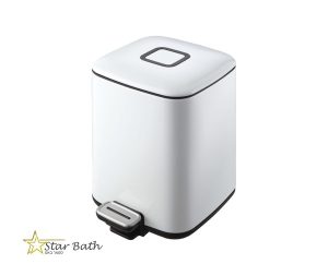 פח אשפה מרובע 9 ליטר לבן טריקה שקטה