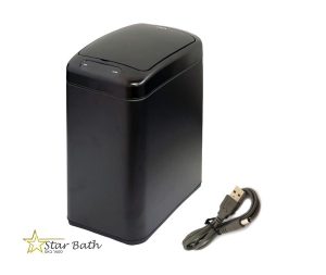 פח אשפה אלקטרוני 8 ליטר מלבני שחור מט