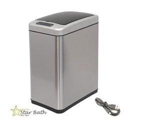 פח אשפה אלקטרוני 8 ליטר מלבני ניקל מוברש