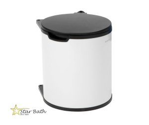 פח אשפה פנימי למטבח - מתחת לכיור 15 ליטר לבן
