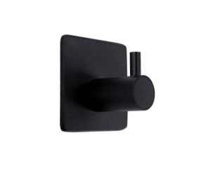 קולב למגבת שחור ללא קידוח בהדבקה