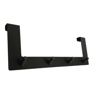 קולב על דלת לתלייה רביעיה ללא קידוח 2 ס״מ שחור מט