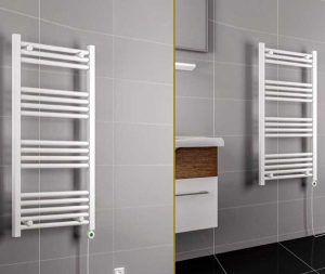 מחמם מגבות בגוון לבן פרופיל עגול 50X100