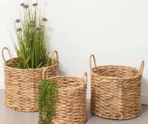 סט 3 סלי קש ידיות קשיחות