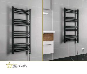 מחמם מגבות בגוון שחור פרופיל עגול 40X70