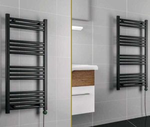 מחמם מגבות בגוון שחור פרופיל עגול 50X100