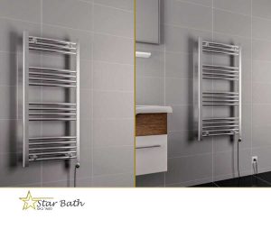 מחמם מגבות בגוון כרום פרופיל עגול 40X70